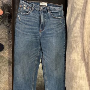 Abercrombie high rise ankle straight jeans